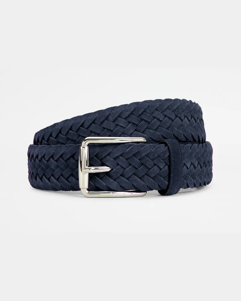 TOD'S Gürtel aus Veloursleder, BLAU, 95 - Belts Blau