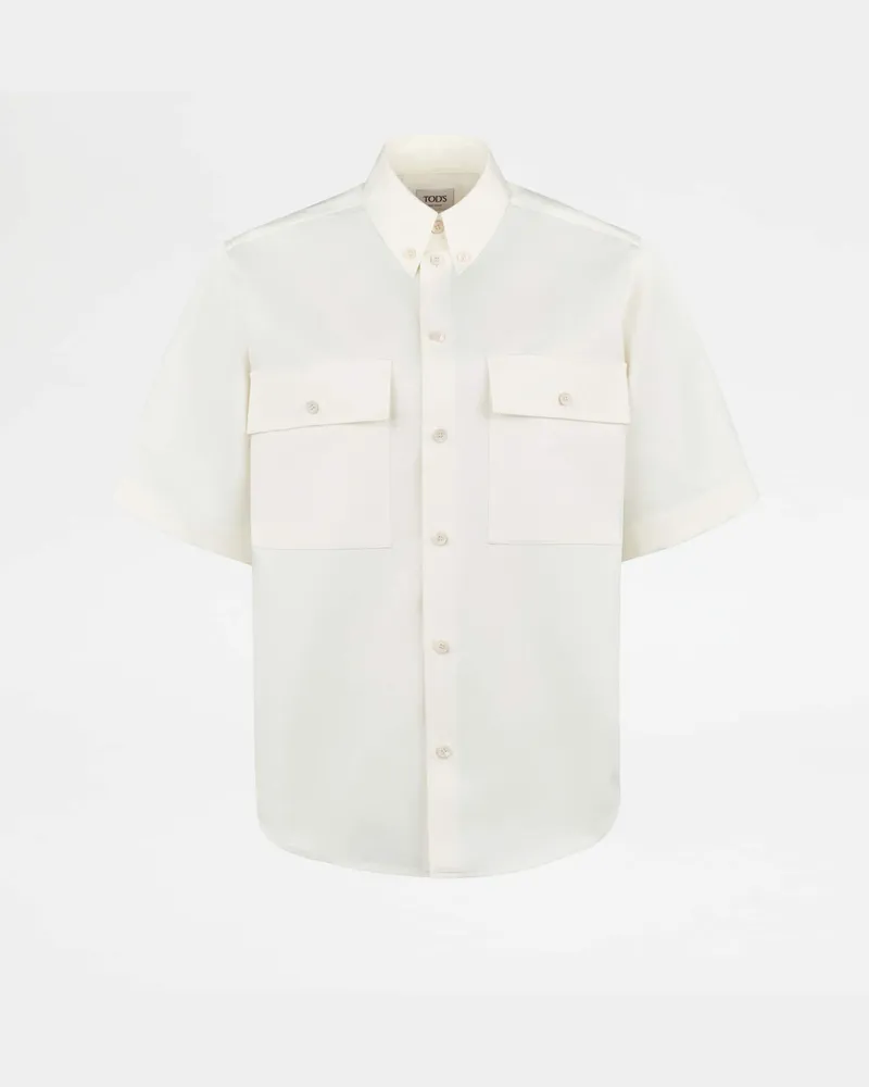 TOD'S Bluse aus Baumwolle und Seide, WEISS Shirts Weiss