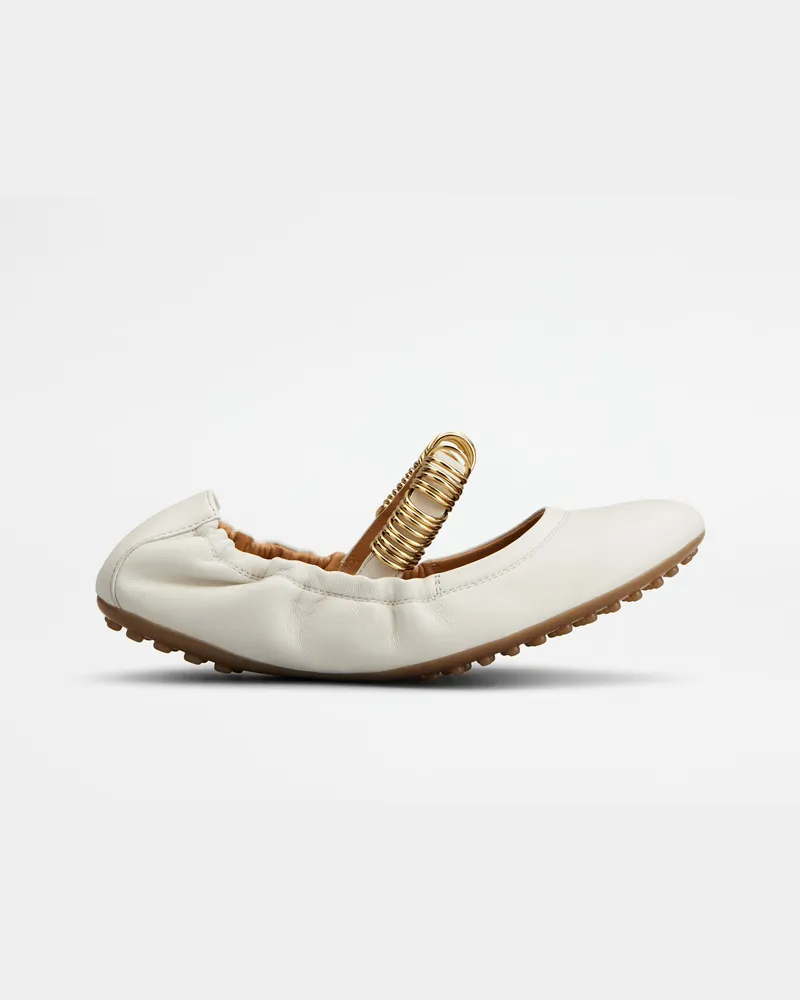 TOD'S Ballerinas aus Leder, WEISS Shoes Weiss