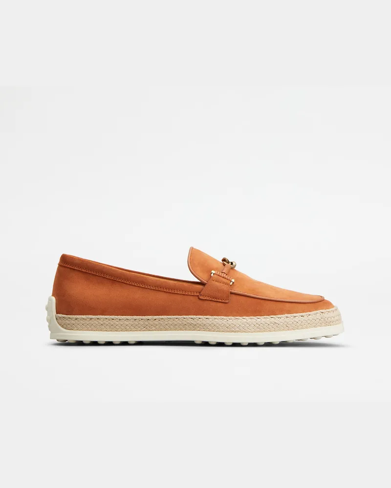 TOD'S Loafers aus Veloursleder, ORANGE Shoes Orange