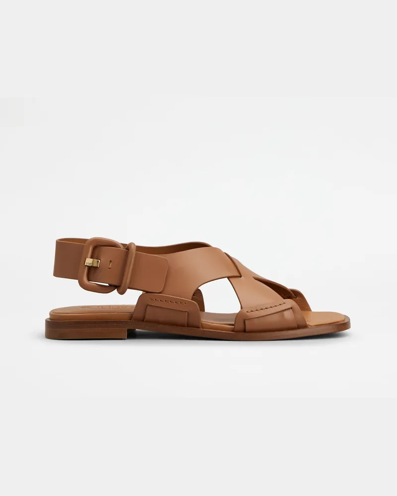 TOD'S Sandalen aus Leder, BRAUN Shoes Braun