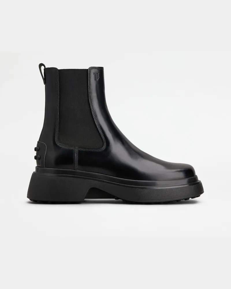 TOD'S Chelsea Boots aus Leder, SCHWARZ Shoes Schwarz