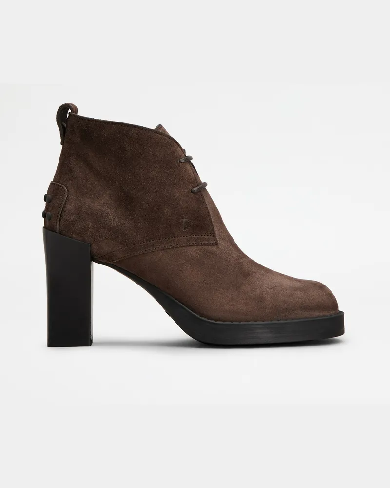 TOD'S Stiefeletten aus Veloursleder, BRAUN Shoes Braun