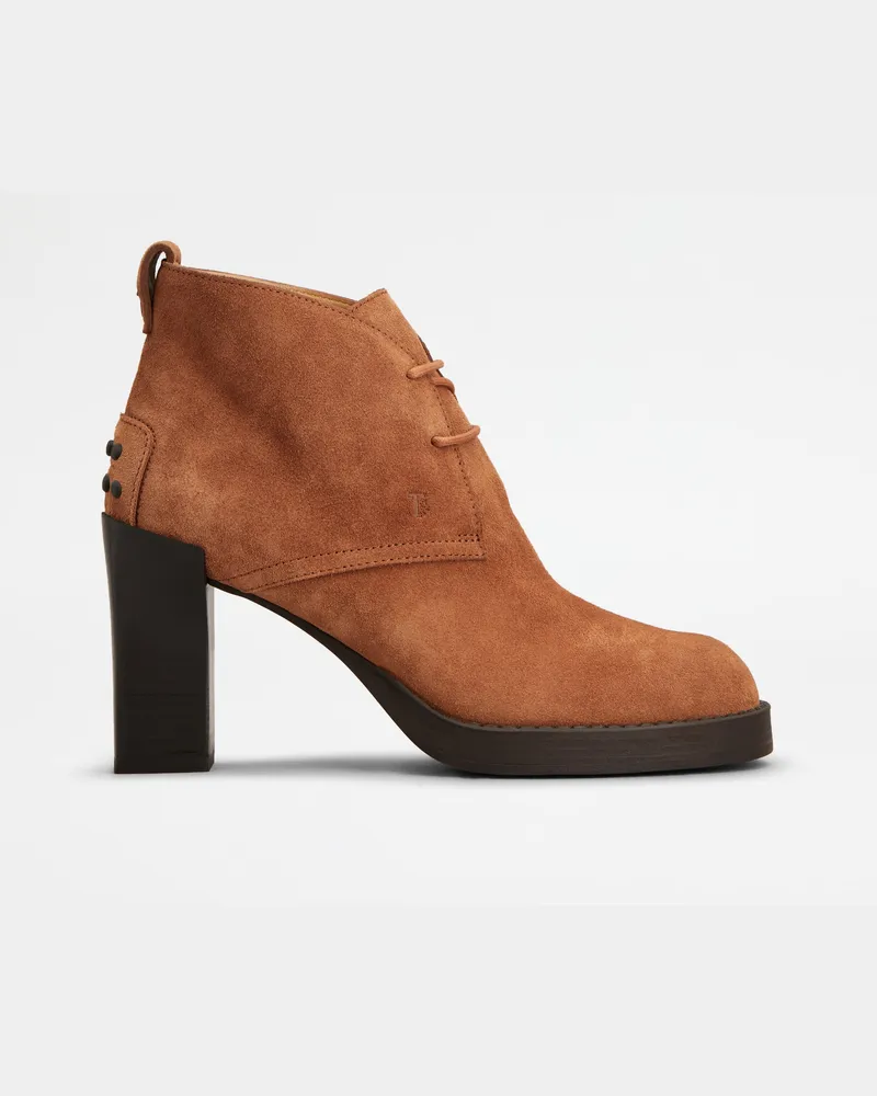 TOD'S Stiefeletten aus Veloursleder, BRAUN Shoes Braun