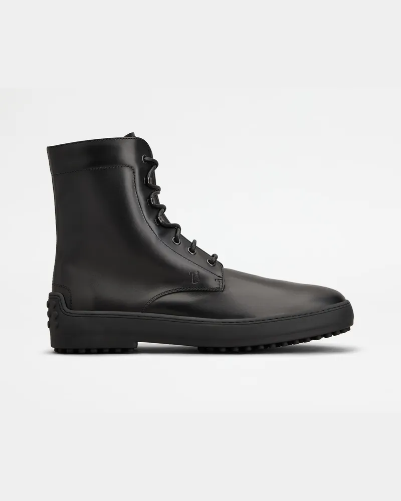 TOD'S Stiefeletten Winter Gommino aus Leder, SCHWARZ Shoes Schwarz