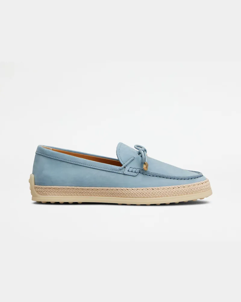 TOD'S Loafers aus Nubukleder, HELLBLAU Shoes Hellblau