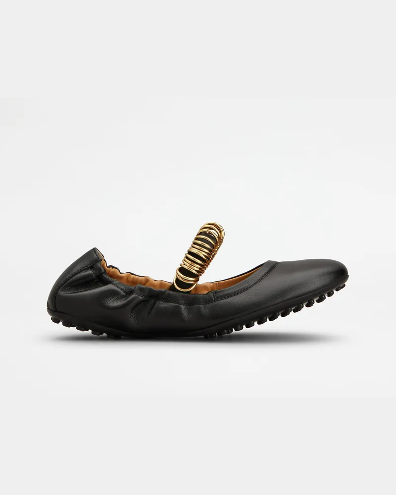 TOD'S Ballerinas aus Leder, SCHWARZ Shoes Schwarz