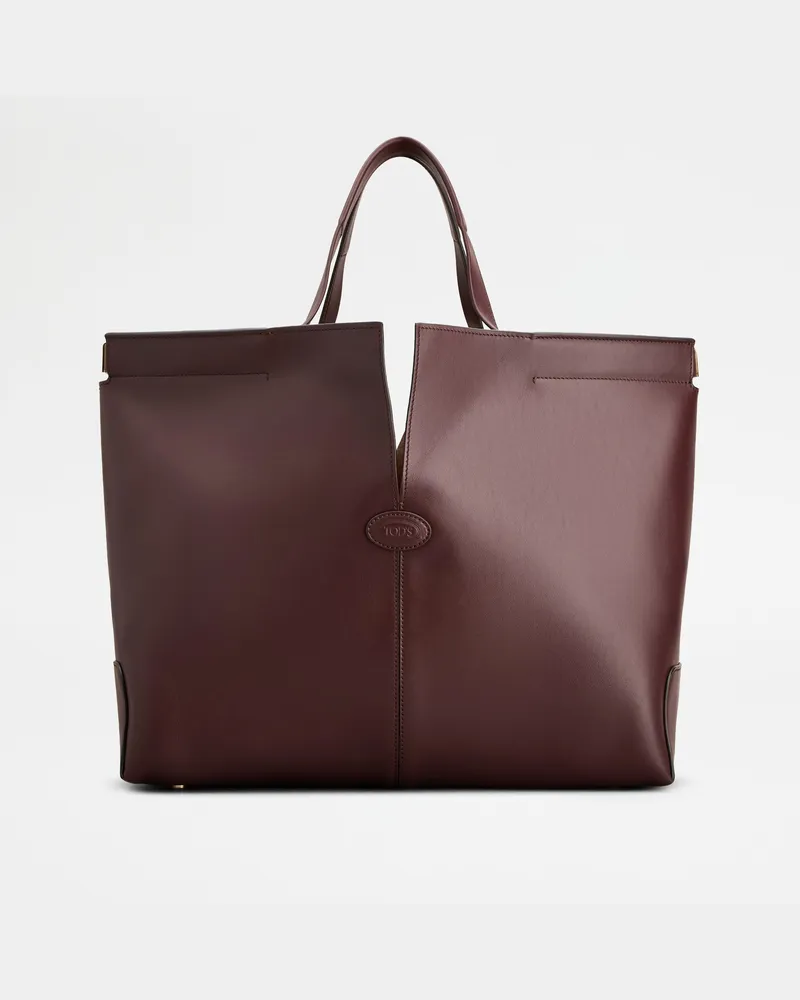 TOD'S Di Bag Folio aus Leder Medium, BORDEAUX,  - Bags Bordeaux