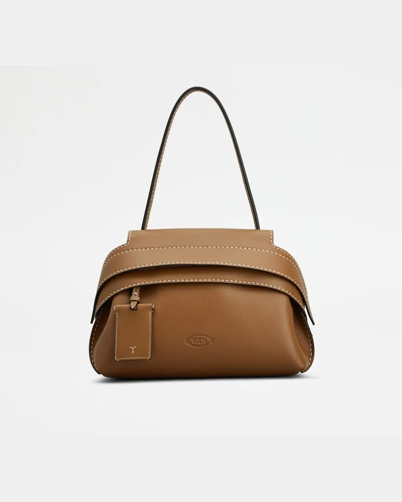 TOD'S Wave Bag aus Leder Small, BRAUN,  - Bags Braun