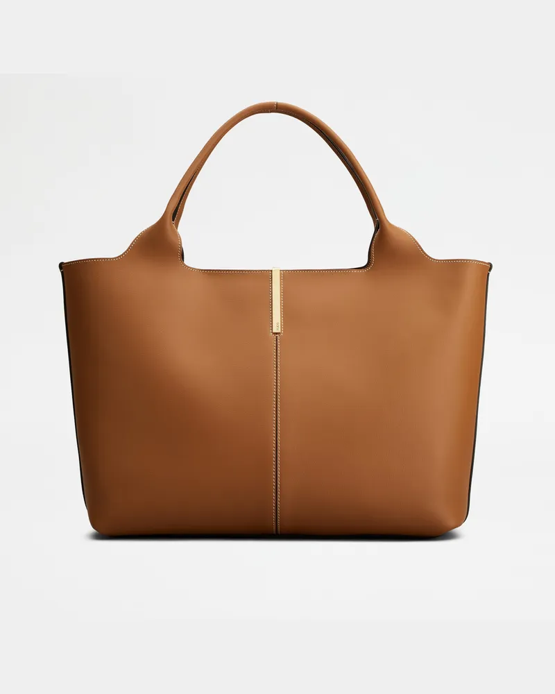 TOD'S Shopper aus Leder Medium-Small, BRAUN,  - Bags Braun