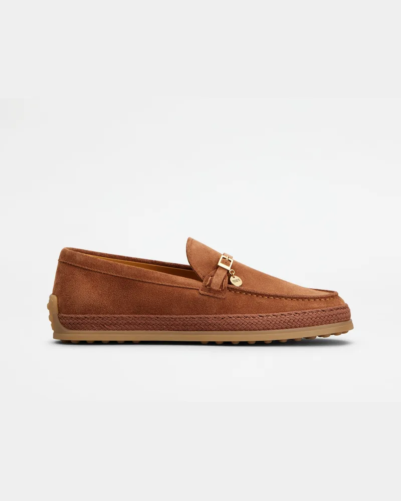 TOD'S Loafers aus Veloursleder, BRAUN Shoes Braun