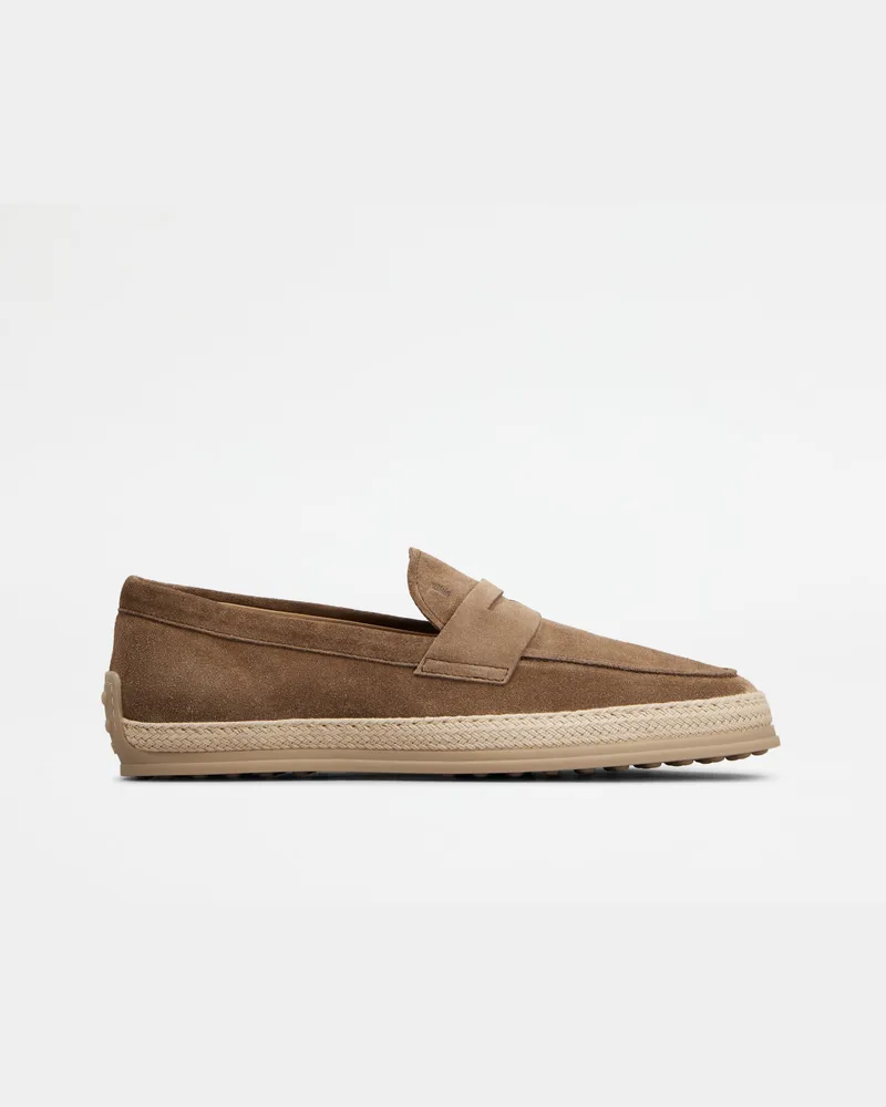 TOD'S Loafers aus Veloursleder, BRAUN Shoes Braun