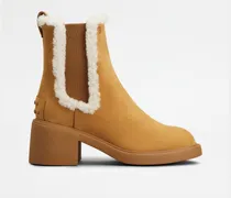 Chelsea Boots aus Nubukleder, CREME,BRAUN,GELB Shoes