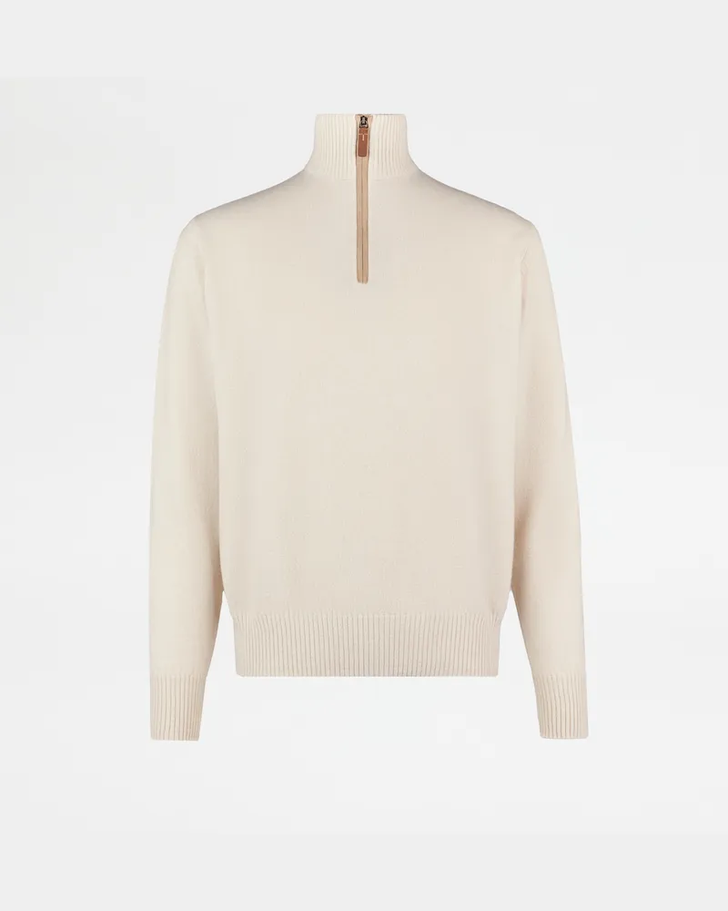 TOD'S Pullover mit halblangem Reißverschluss aus Kaschmir, WEISS Knitwear Weiss