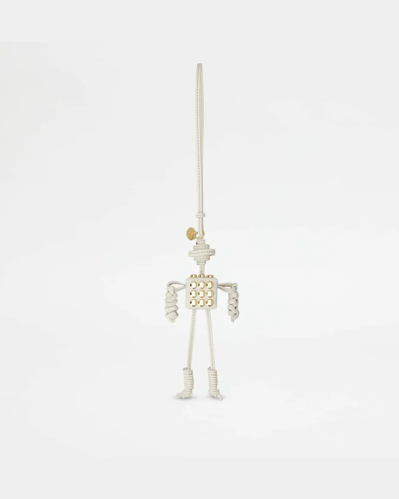 TOD'S Charm Robot aus Leder, WEISS,  - Wallets Weiss