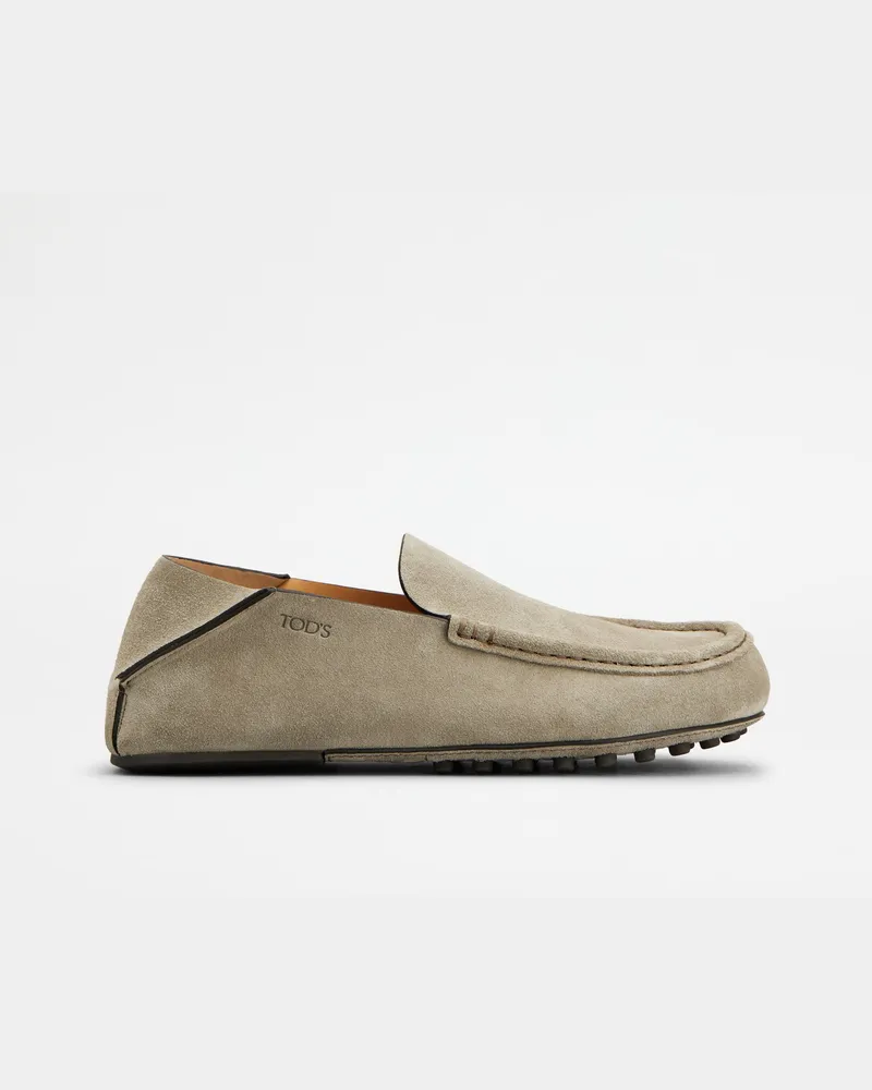 TOD'S Slipper-Loafers aus Veloursleder, GRAU Shoes Grau