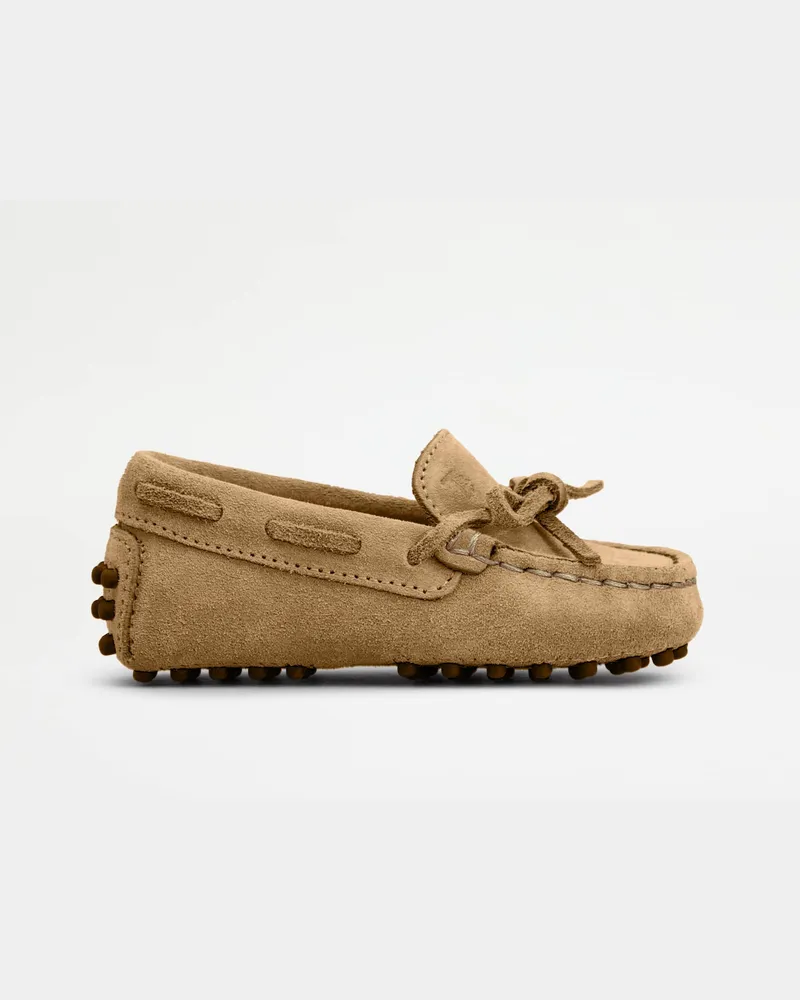 TOD'S Mokassins Gommino Junior aus Veloursleder, BEIGE Junior Shoes Beige