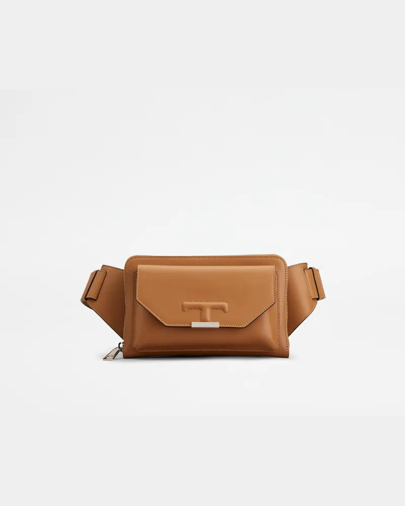 TOD'S Gürteltasche T Timeless aus Leder Mini, BRAUN,  - Bags Braun