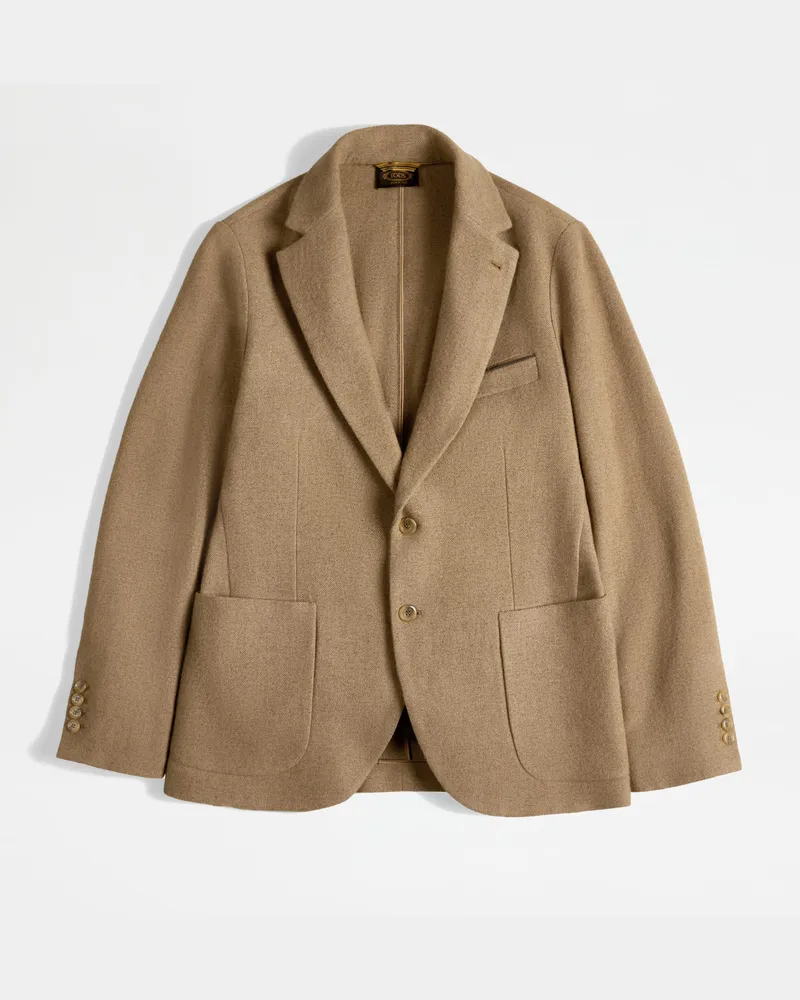 TOD'S Blazer aus Wolljersey und Kaschmir, BEIGE, XX - Jackets Beige