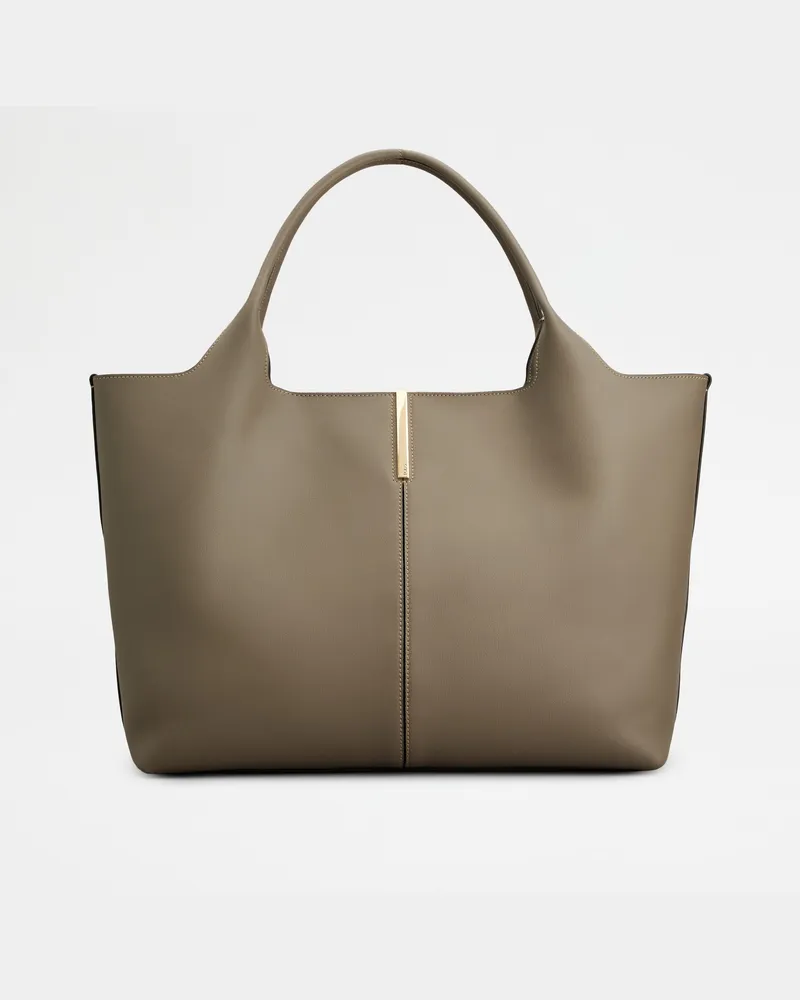 TOD'S Shopper aus Leder Medium-Small, GRAU,  - Bags Grau