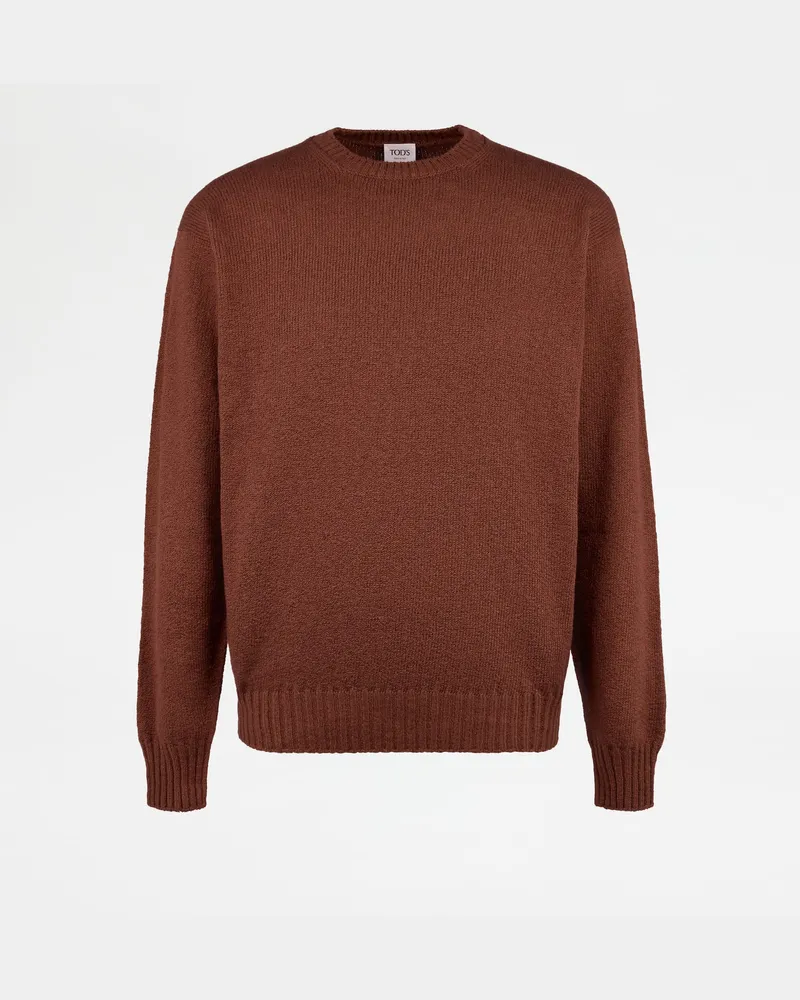 TOD'S Rundhalspullover aus Baumwolle, BRAUN Knitwear Braun