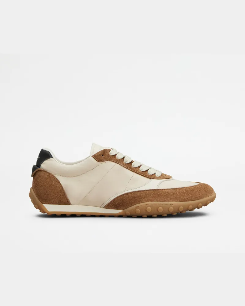 TOD'S Sneakers aus Veloursleder und Stoff, BRAUN,BEIGE Shoes Braun