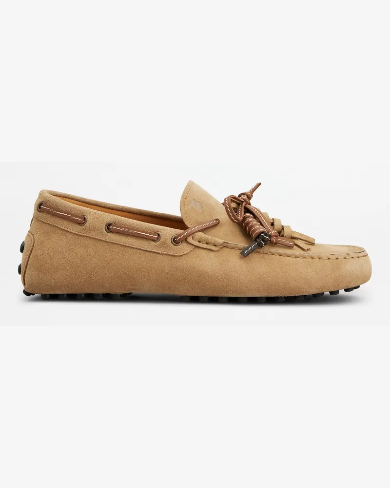 TOD'S Mokassins Gommino aus Veloursleder, BEIGE,BRAUN Shoes Beige