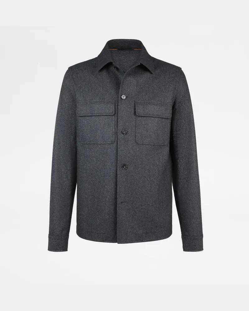 TOD'S Overshirt aus meliertem Flanell, GRAU, XX - Coat / Trench Grau