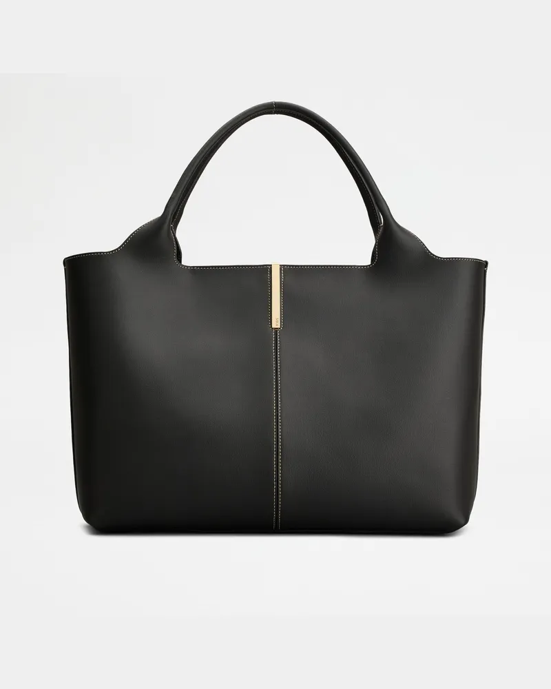 TOD'S Shopper aus Leder Medium-Small, SCHWARZ,  - Bags Schwarz