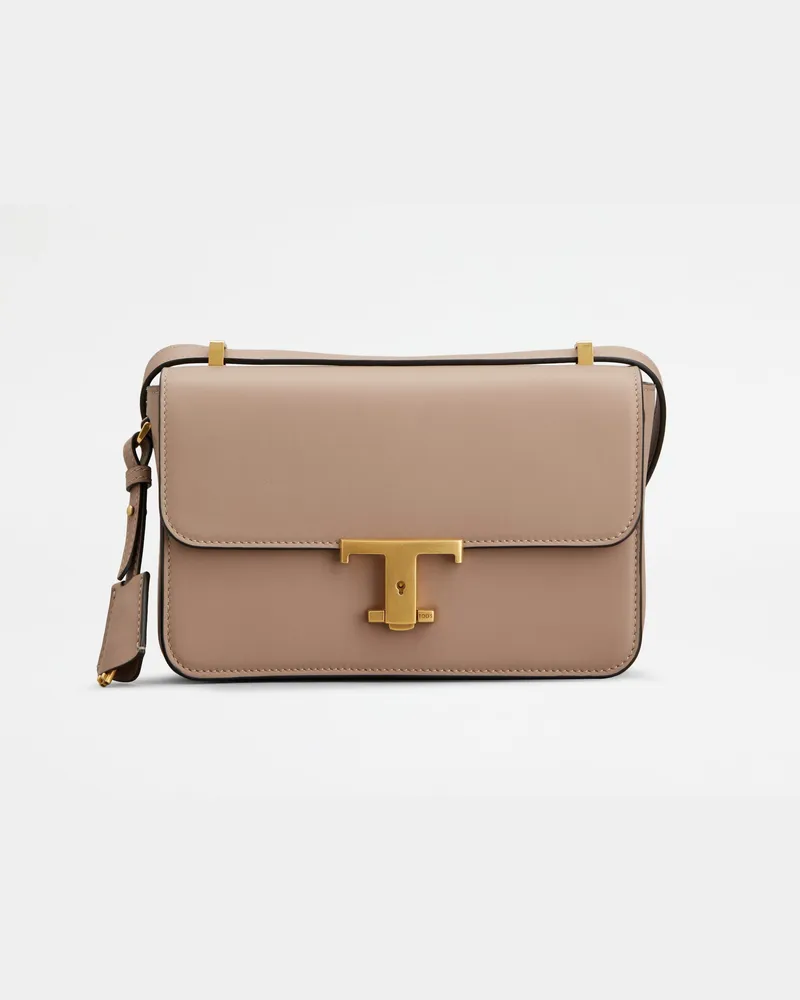 TOD'S Flap-Tasche T Timeless aus Leder Mini, BEIGE,  - Bags Beige
