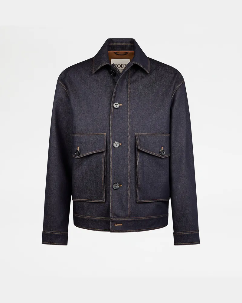 TOD'S Short Jacket aus Wolldenim, BLAU, XX - Coat / Trench Blau