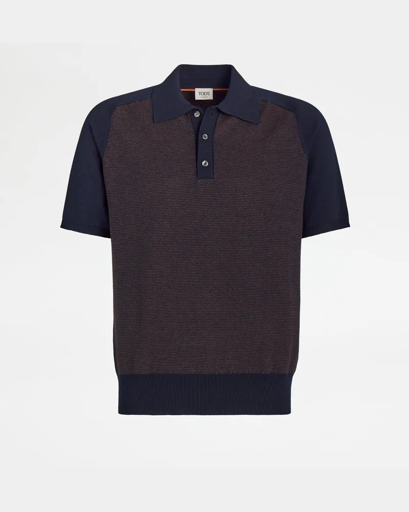 TOD'S Poloshirt aus einer Piqué-Seidenmischung, BLAU, XX - Knitwear Blau