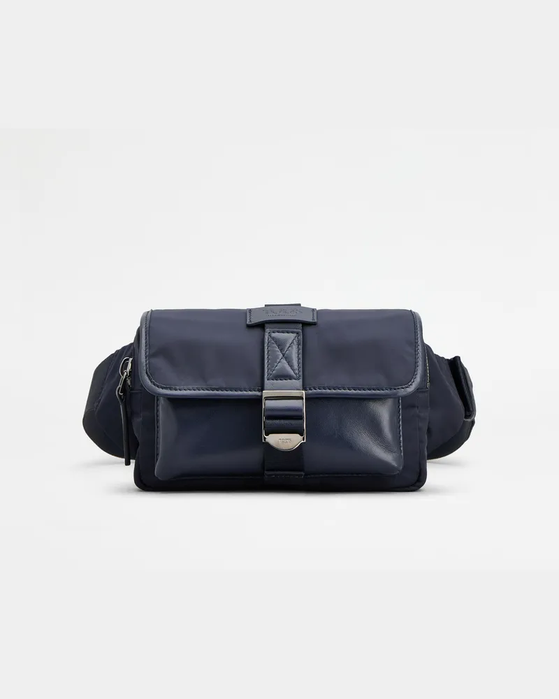 TOD'S Gürteltasche aus Stoff und Leder Micro, BLAU,  - Bags Blau