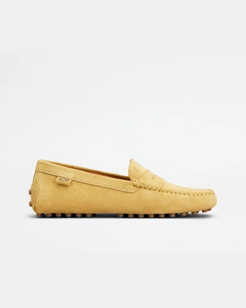 TOD'S Mokassins Gommino aus Veloursleder, GELB Shoes Gelb