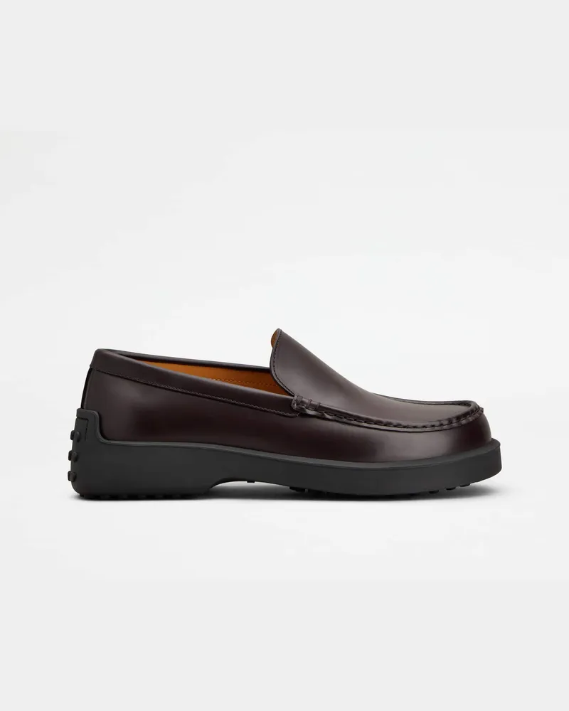 TOD'S Slipper-Loafers aus Leder, BORDEAUX Shoes Bordeaux