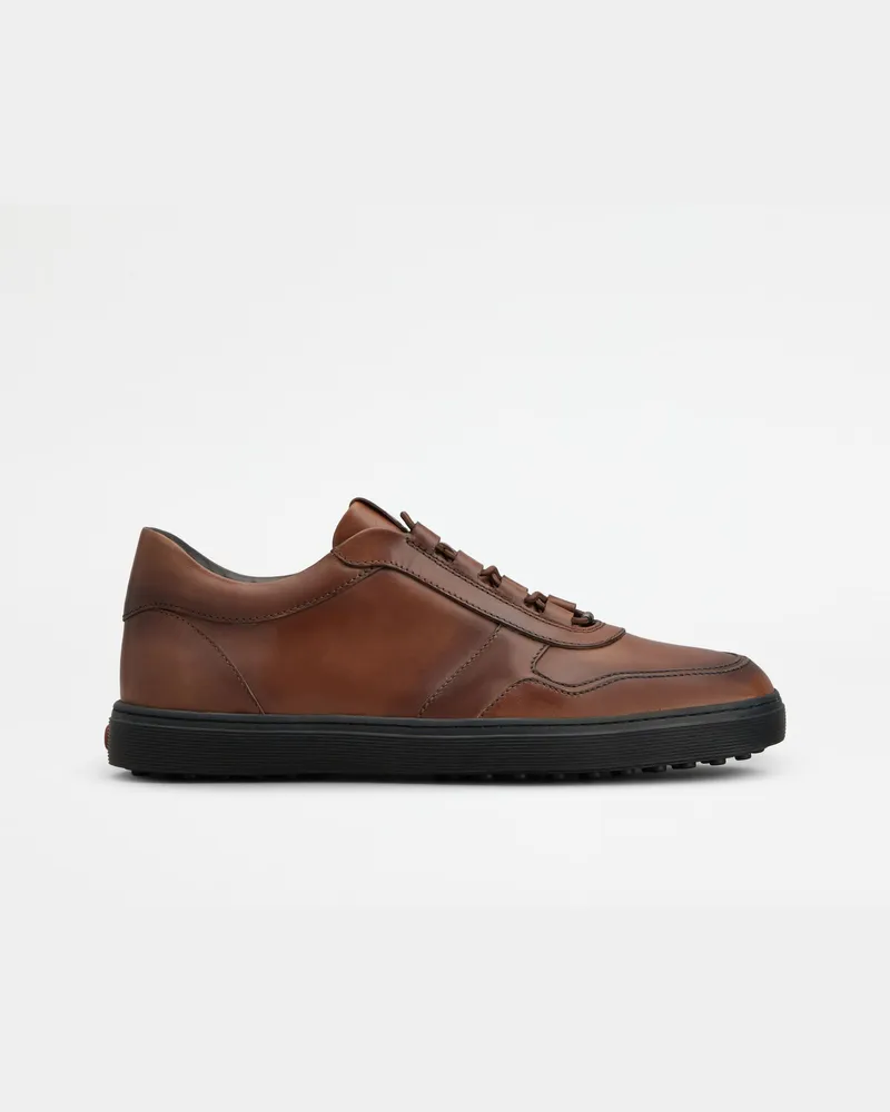TOD'S Sneakers Red Dot aus Leder, BRAUN Shoes Braun