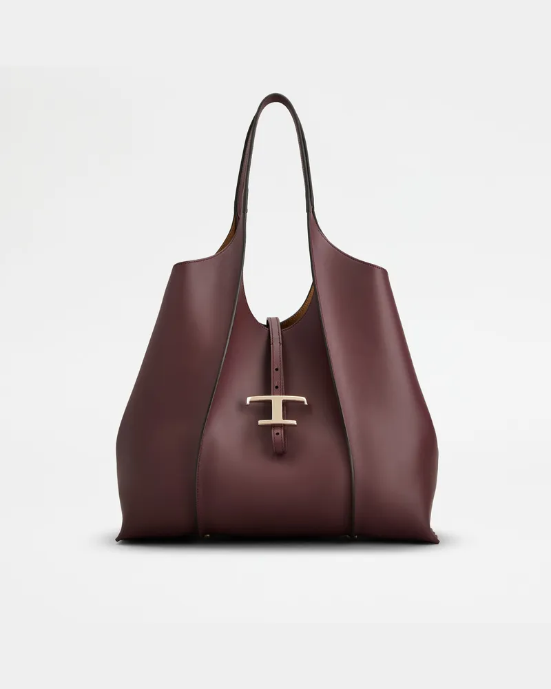 TOD'S Shopper T Timeless aus Leder Medium, BORDEAUX,  - Bags Bordeaux