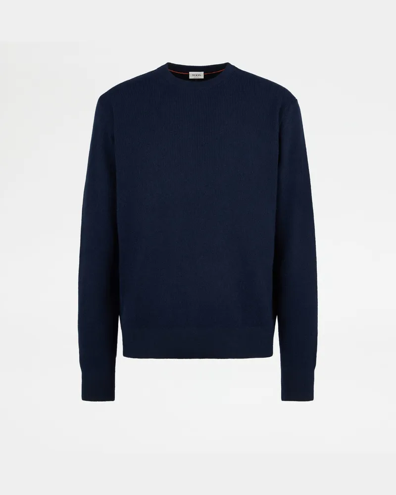 TOD'S Rundhalspullover aus Kaschmir, BLAU, XX - Knitwear Blau