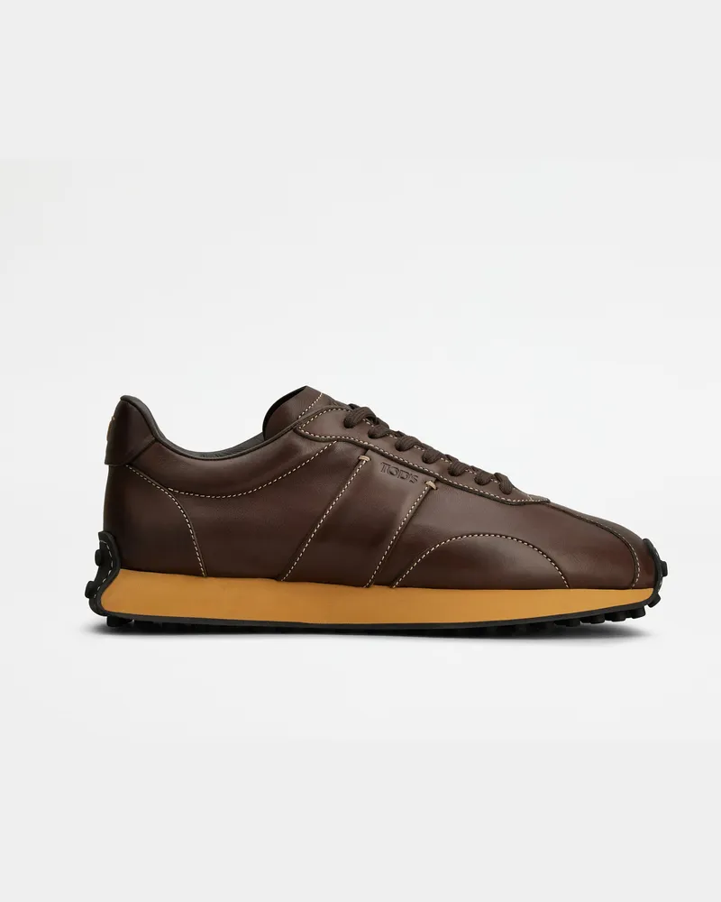 TOD'S Sneakers T Vintage aus Leder, BRAUN Shoes Braun