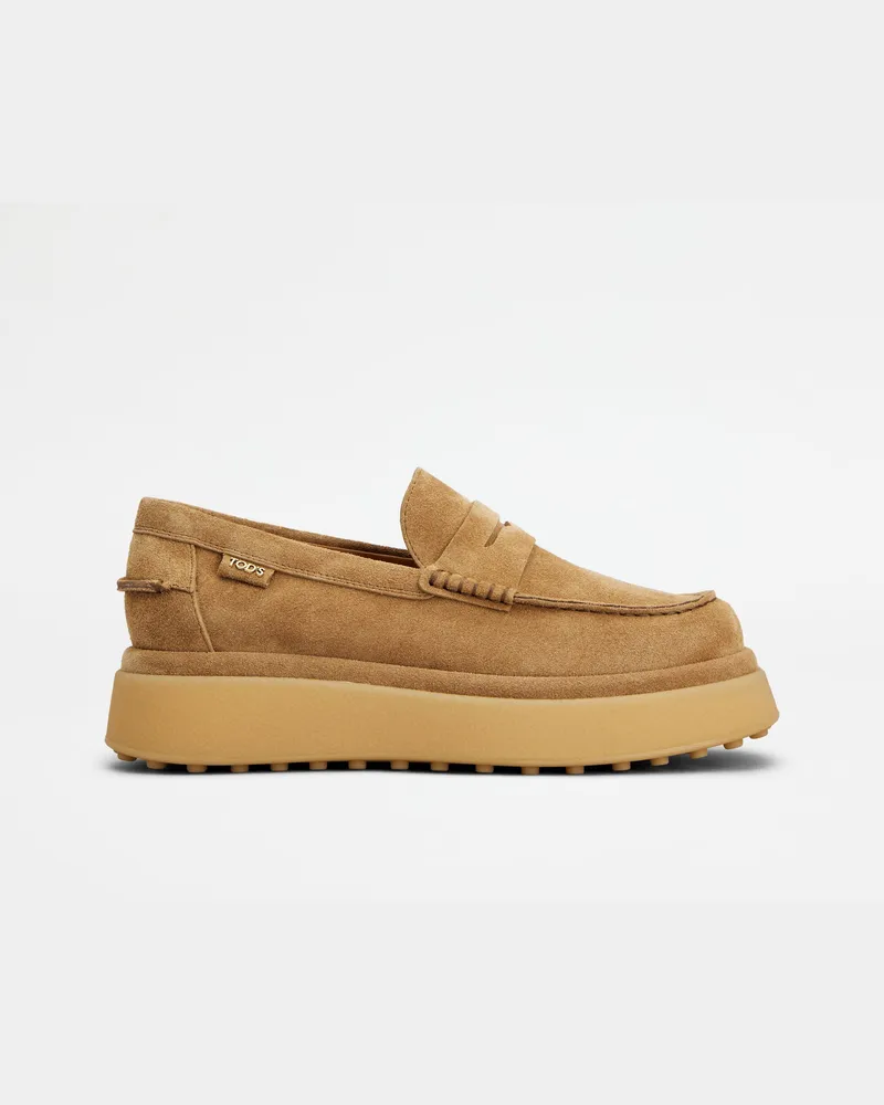 TOD'S Loafers aus Veloursleder, BRAUN Shoes Braun