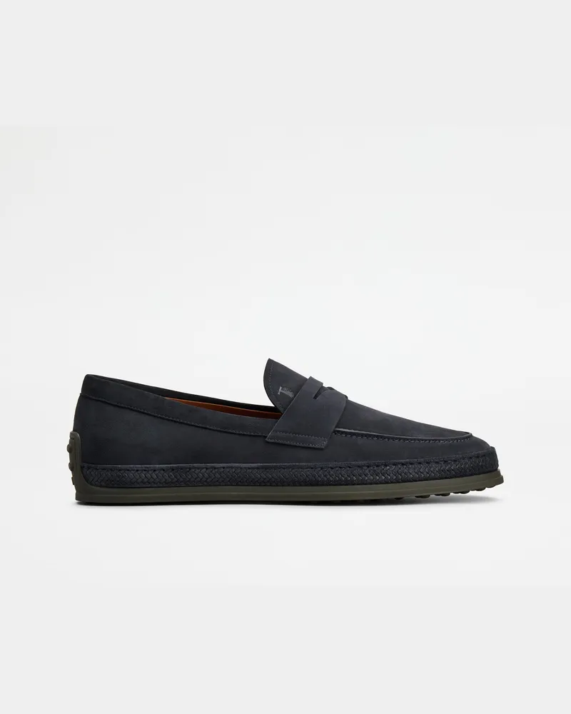 TOD'S Loafers aus Veloursleder, BLAU Shoes Blau