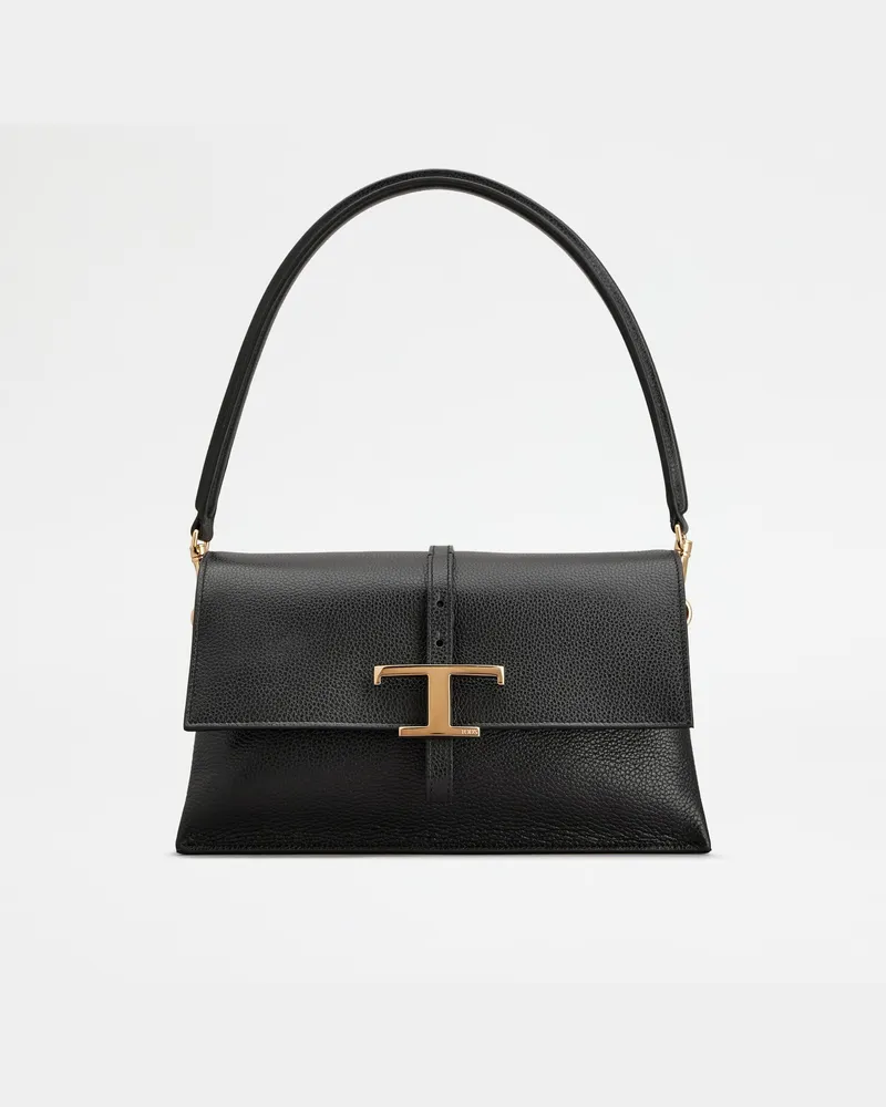 TOD'S Flap-Tasche T Timeless aus Leder Mini, SCHWARZ,  - Bags Schwarz