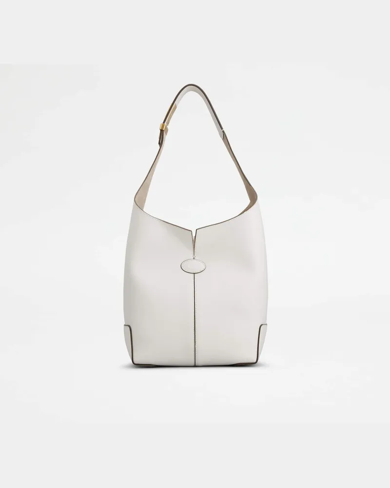 TOD'S Di Bag Folio Schultertasche aus Leder Small, WEISS,  - Bags Weiss