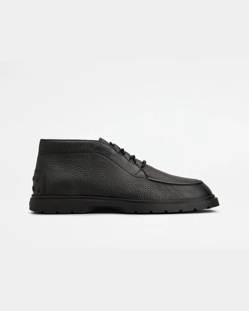 TOD'S Desert Boots aus Leder, SCHWARZ Shoes Schwarz