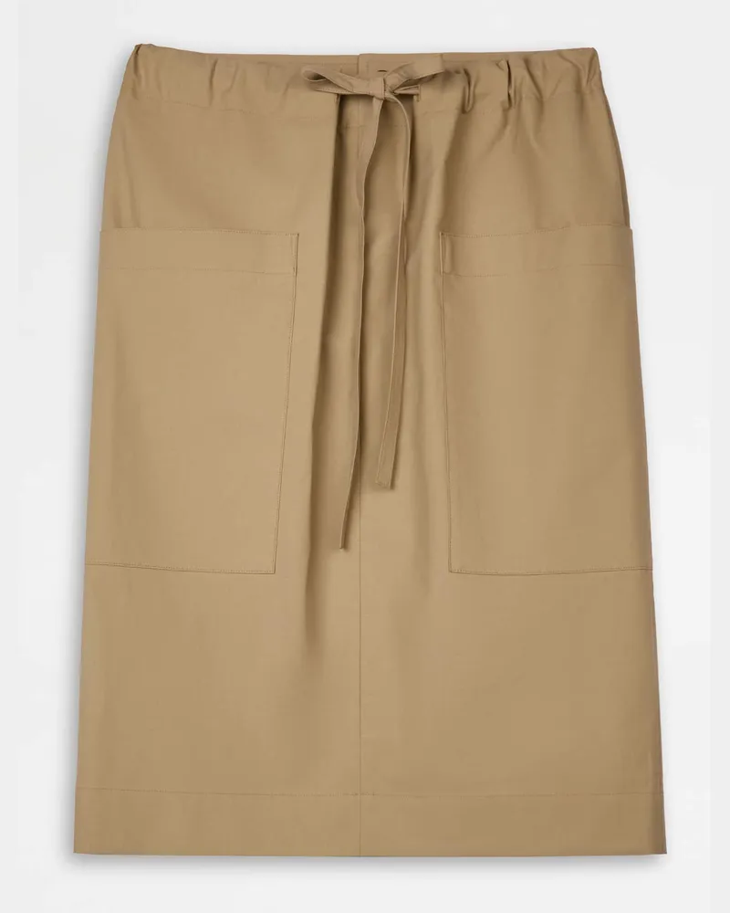 TOD'S Rock aus Baumwolle mit Tunnelzug, BEIGE Skirts Beige