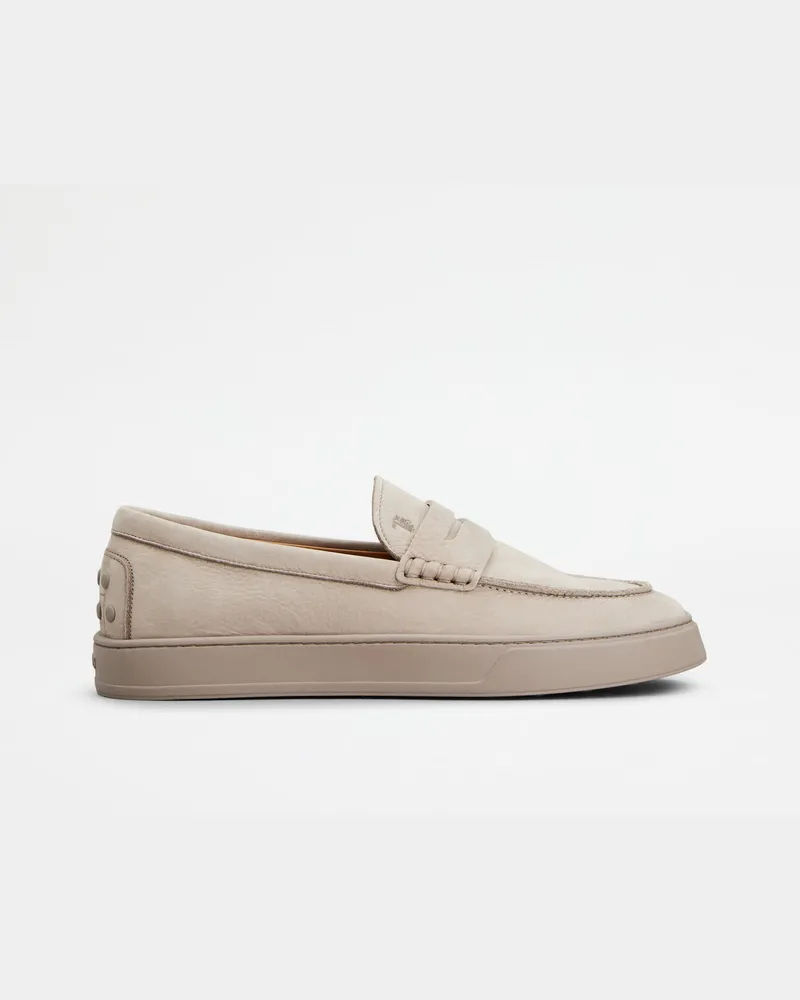 TOD'S Loafers aus Nubukleder, BEIGE Shoes Beige