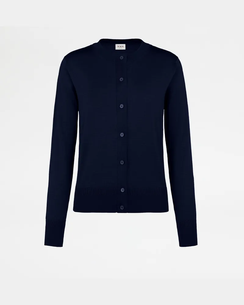 TOD'S Cardigan aus einer Seidenmischung, BLAU Knitwear Blau