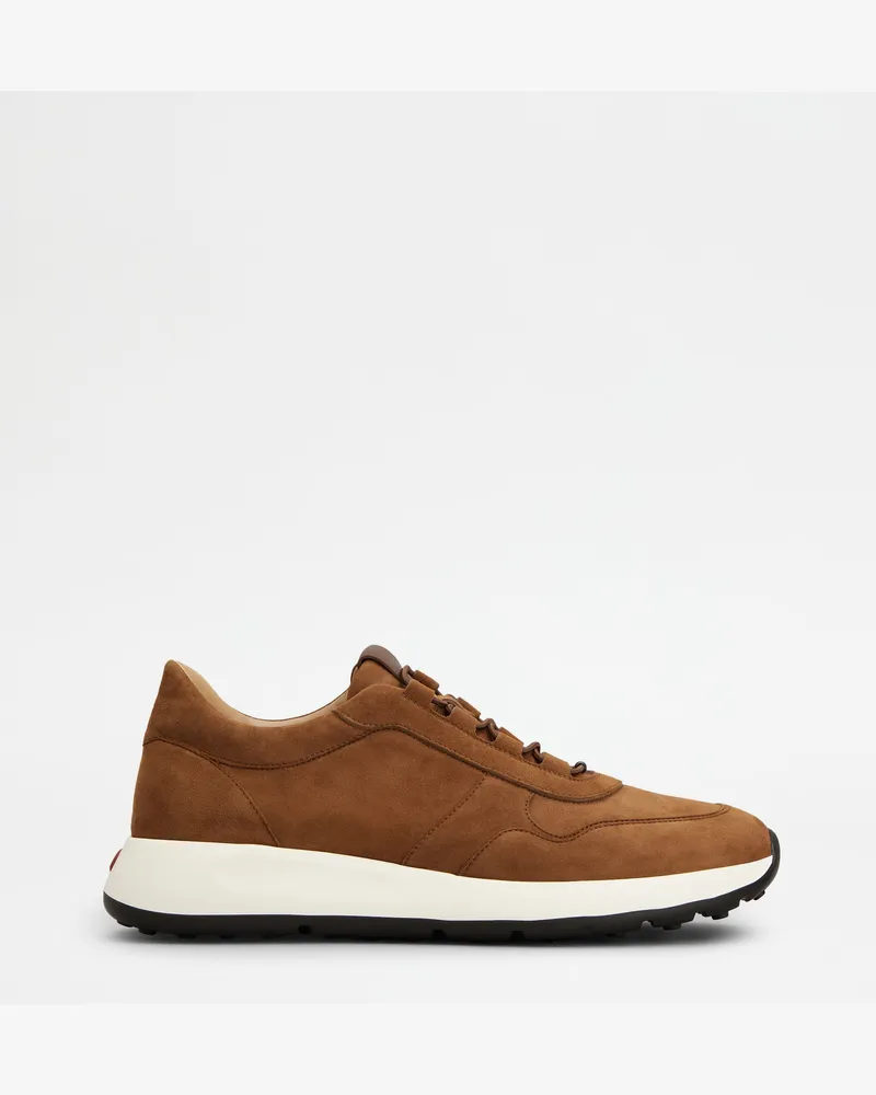TOD'S Sneakers Red Dot aus Pashmy-Veloursleder, BRAUN Shoes Braun