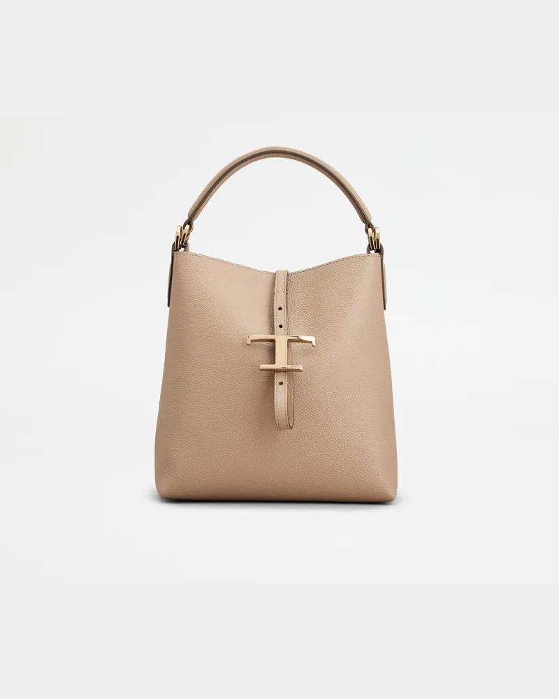 TOD'S Beuteltasche T Timeless aus Leder Mini, BEIGE,  - Bags Beige
