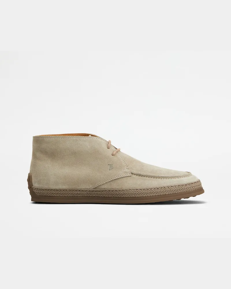 TOD'S Desert Boots aus Veloursleder, BEIGE Shoes Beige